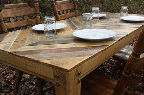  Pallet Dining Table: 16 Perfect Ideas | Pallet Furniture Plans