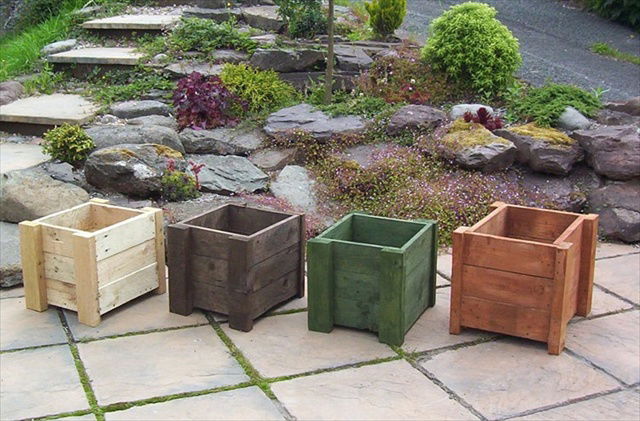 Pallet Garden planter , vertical flower planter and planet box.