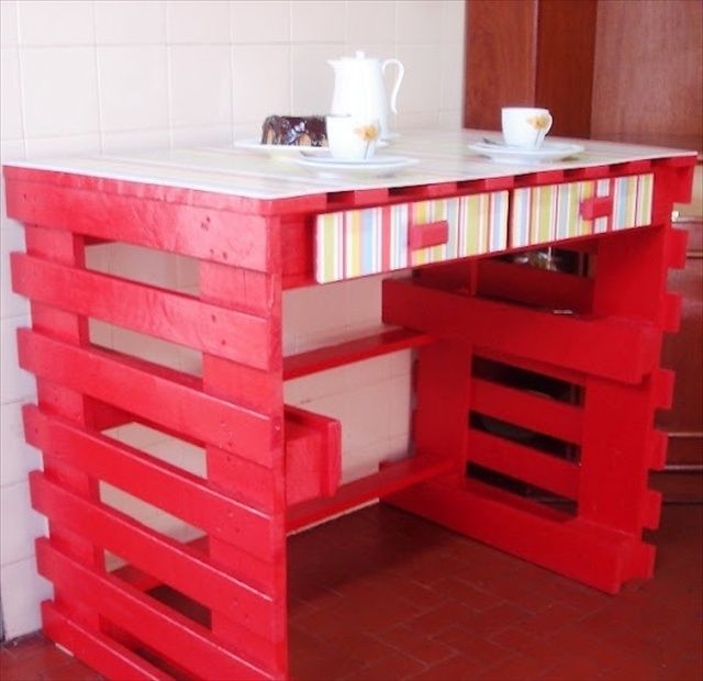  Useful Pallet Desk from Recycled Pallets | Pallet Furniture Plans