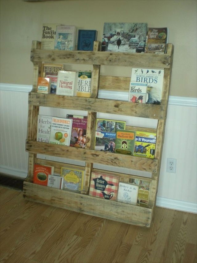 DIY Bookshelf Ideas with Pallet Wood