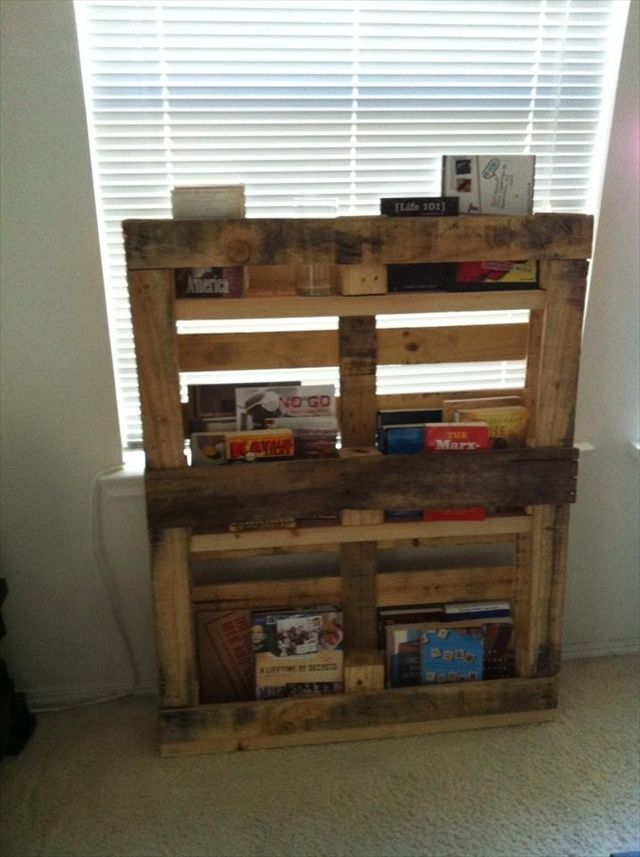 DIY Bookshelf Ideas with Pallet Wood