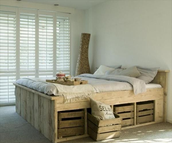Highly smart construction ideas for bed with pallet wood to attain ...