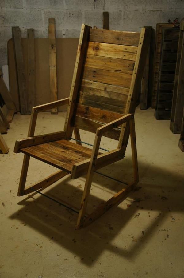 DIY Pallet Wood Rocking Chair | Pallet Furniture Plans