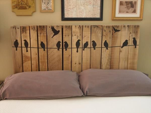 Headboard pallet  Pallet Pallet headboard Project Furniture Plans diy  Yourself Do It