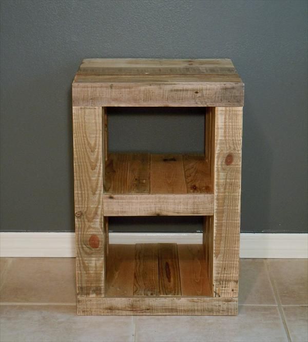 DIY Pallet Nightstand and Bed  Pallet Furniture Plans