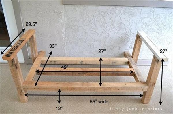 measurements of pallet sofa