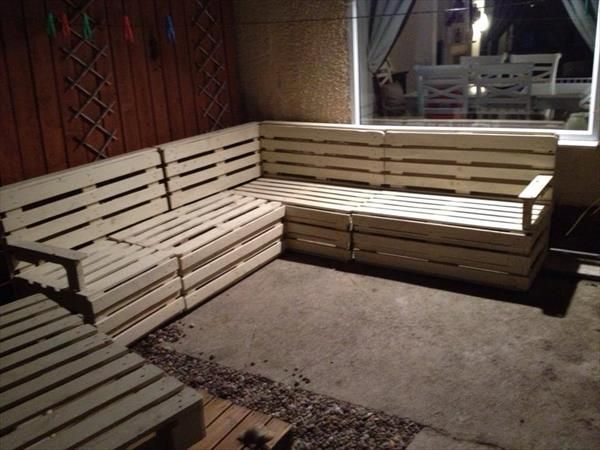 pallet sectional sofa diy pallets wooden table furniture living lounge seating arrange plans outdoor wood patio building backyard projects mostly