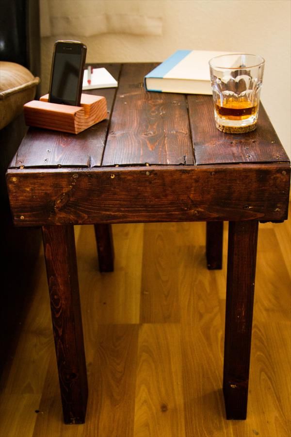 DIY Rustic Pallet Wooden End Table | Pallet Furniture Plans