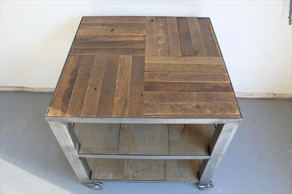 upcycled pallet steel frame coffee table