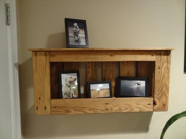 repurposed pallet shelf and rack