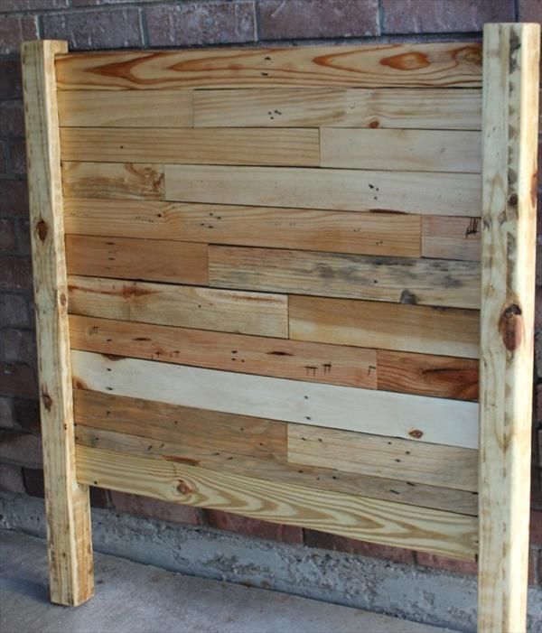 Pallet Headboard with Shelves