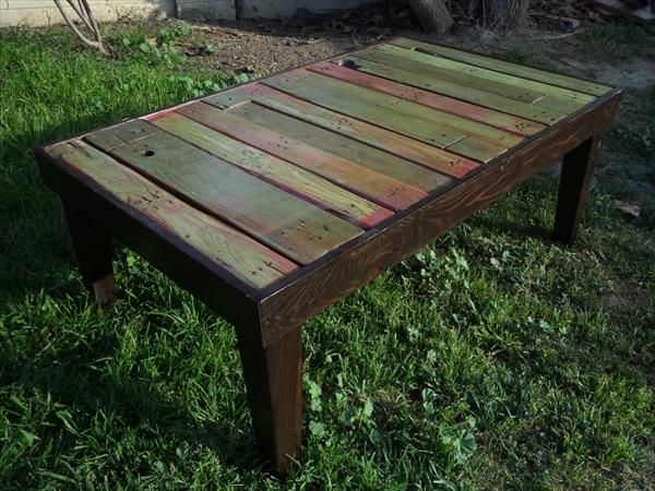 DIY Colorful Pallet Coffee Table  Pallet Furniture Plans