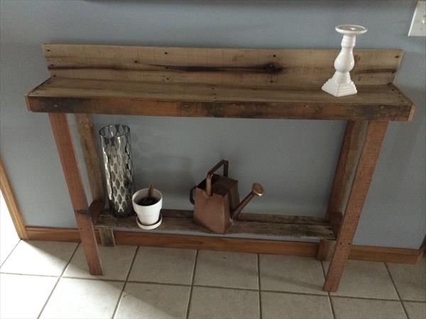  pallet entryway table diy pallet multipurpose table pallet end table
