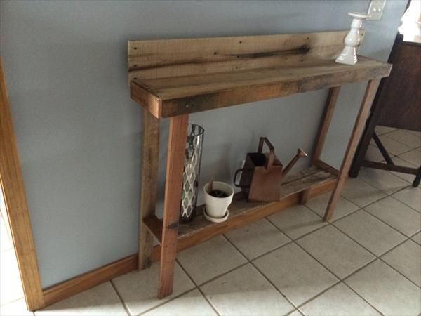  pallet entryway table diy pallet multipurpose table pallet end table