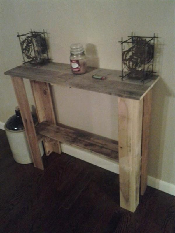 pallet entryway table pallet end table entryway table rustic pallet 