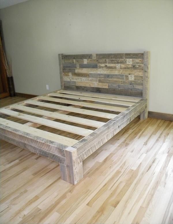 DIY Pallet King Size Bed | Pallet Furniture Plans