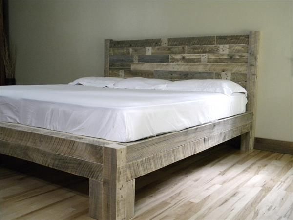 DIY Pallet King Size Bed | Pallet Furniture Plans