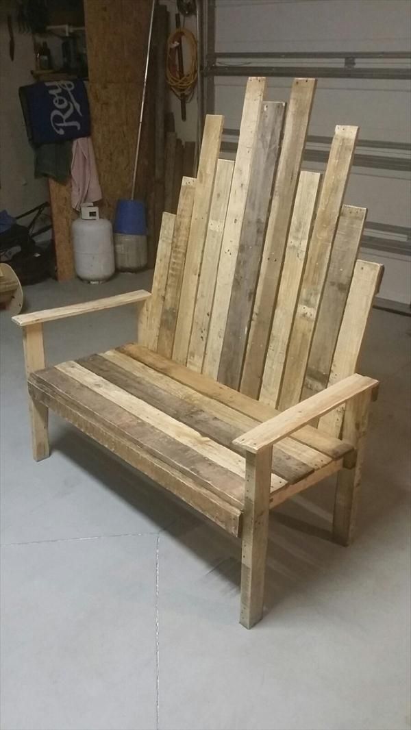 Rustic DIY pallet Outdoor Bench  Pallet Furniture Plans
