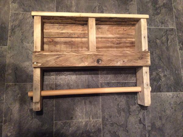 DIY Pallet Towel Rack with Shelf  Pallet Furniture Plans