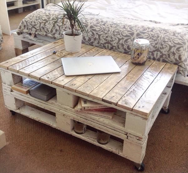 pallet shabby chic coffee table with wheels pallet