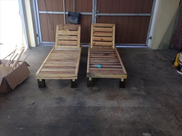 DIY Pallet Chaise Lounge Chairs | Pallet Furniture Plans