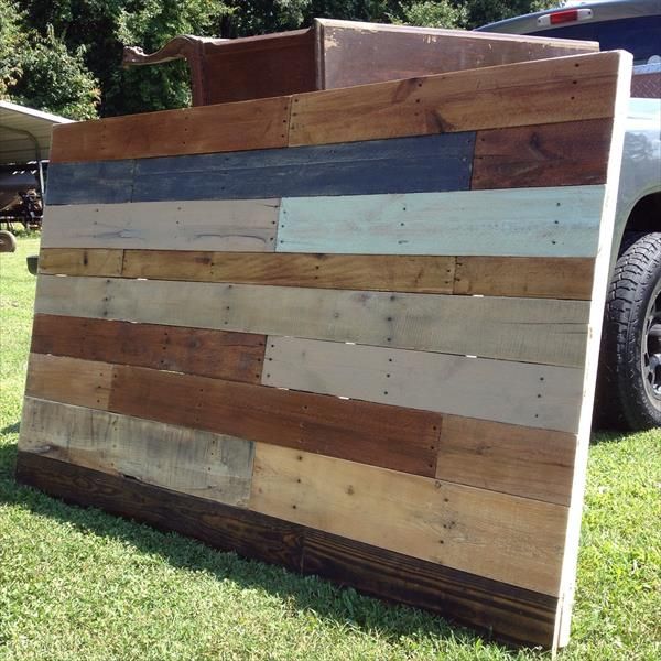 DIY Wood Pallet King Size Headboard | Pallet Furniture Plans
