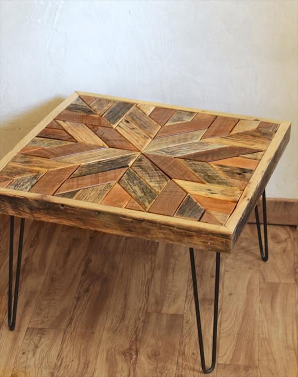 Pallet Coffee Table with Star Pattern Top | Pallet ...