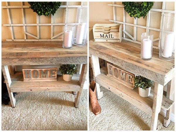 Wooden Pallet Console Table - Hall Table - Entryway Table