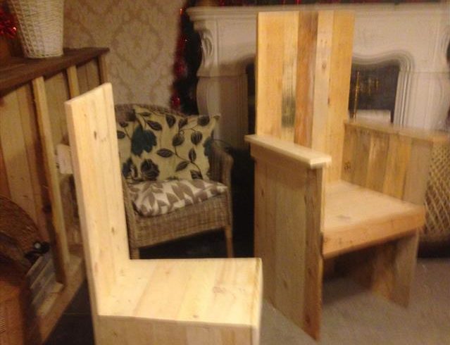 robust wooden pallet kitchen chair
