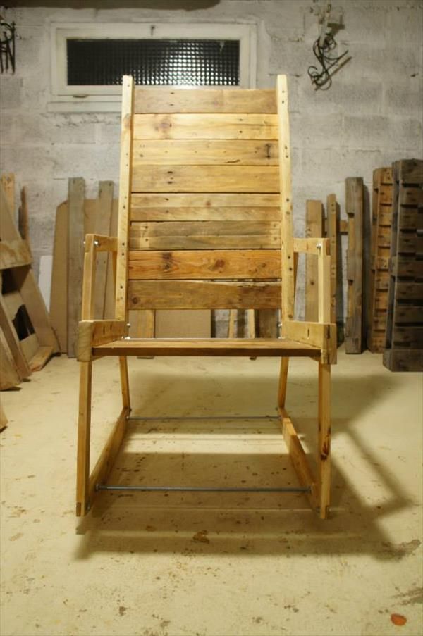 DIY Pallet Wood Rocking Chair | Pallet Furniture Plans