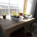 reclaimed pallet table for window