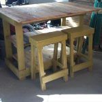 reclaimed pallet kitchen island with stools