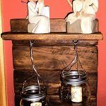 recycled pallet shelf with mason jar