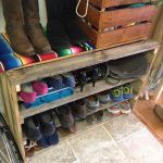 diy rustic pallet shoes rack
