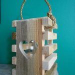 upcycled pallet rustic heart lantern