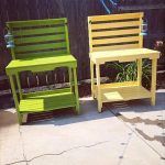 recycled pallet potting benches