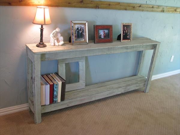 recycled pallet sofa side table