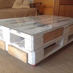 recycled pallet coffee table with drawers