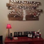 recycled pallet tree wall art