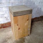 recycled pallet concrete stool