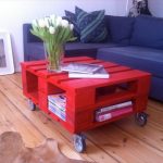 recycled pallet coffee table with casters