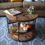 recycled pallet and spool coffee table