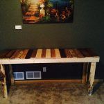 recycled pallet colorful console table