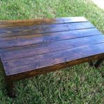 recycled pallet stained coffee table