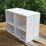 upcycled pallet white painted side tables for living room or seating room.