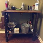 upcycled pallet table with side storage