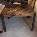 repurposed pallet chevron end table and side table