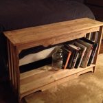 repurposed pallet table and bookshelf