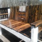 repurposed pallet two toned ridge bench