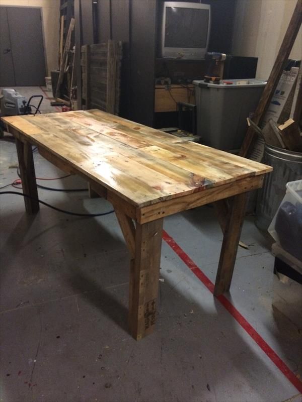 Diy Pallet Wood Dining Table, Diy Pallet Dining Table